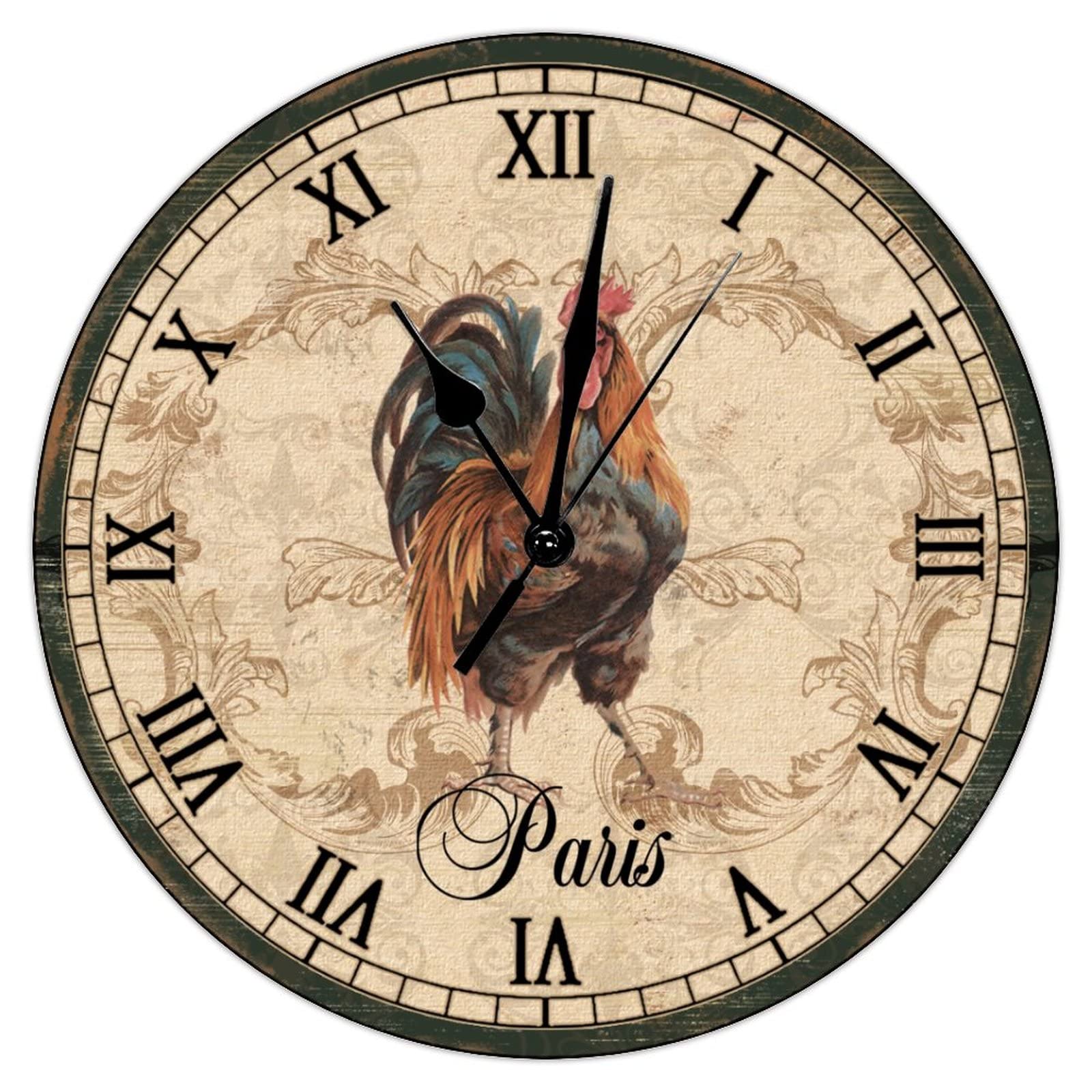Horloge murale coq français style rétro déco maison de campagne et salon 38cm