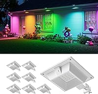 Vista 14 de 8 unidades de luces solares para canalones al aire libre, impermeables, con 12 LED, para clipear en canalones, ideales para aleros, techo, bajantes