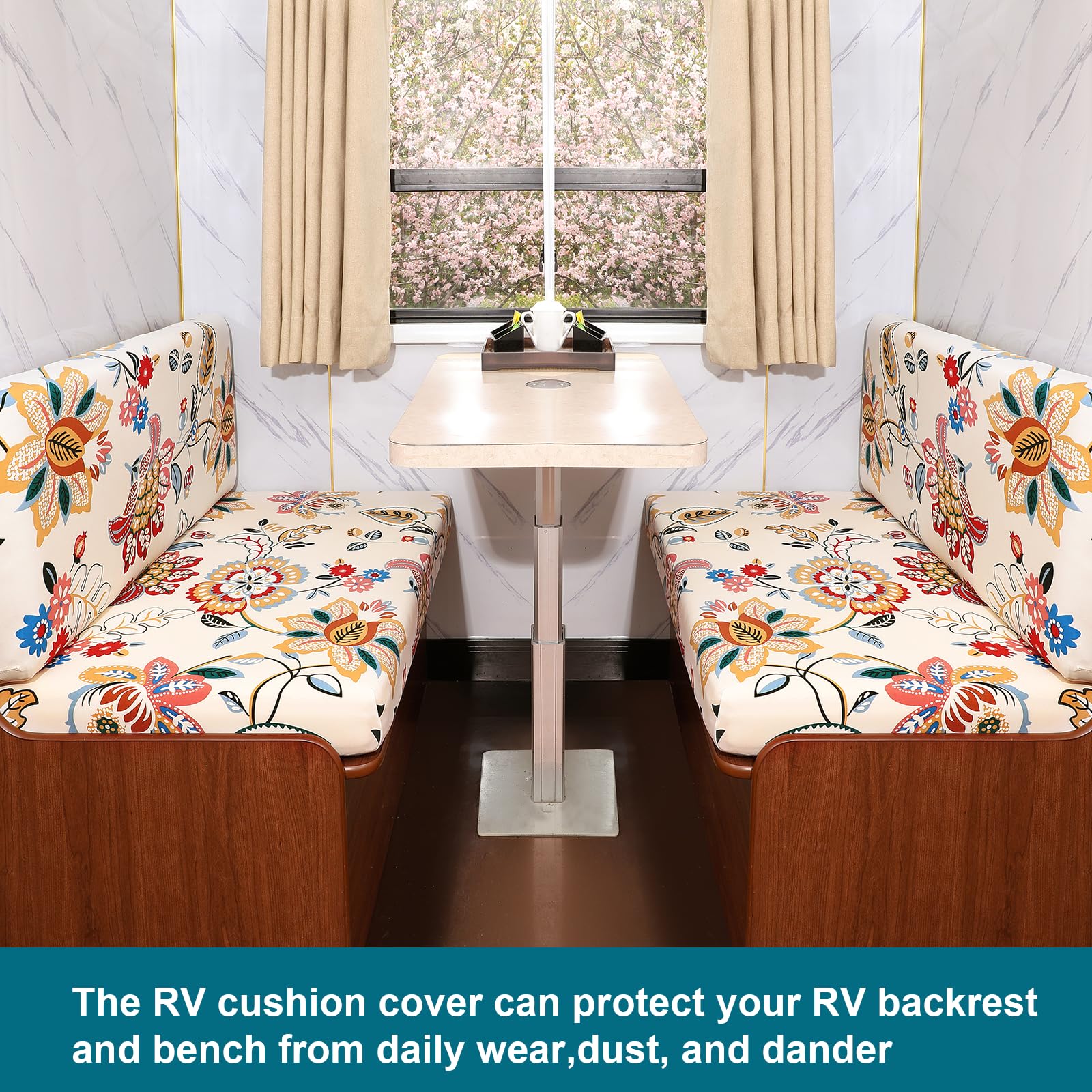 Pop Up Camper Tlswshsy RV Dinette Cushion Covers-Elastic Camper