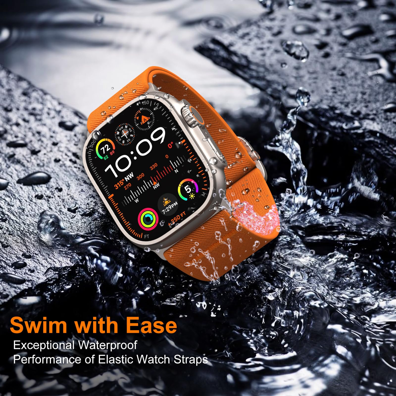 Yoohoo cinturino compatibile con cinturino Apple Watch Ultra/Ultra 2 per cinturino apple watch 44mm 45mm 46mm 49mm 42mm, nylon cinturino sportivo per iWatch Ultra SE serie 10 9 8 7 6 5 4 3 2 1, uomo