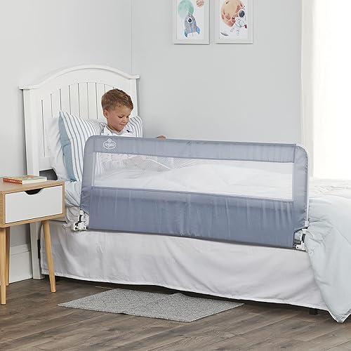 Regalo - Riel Hideaway para cama, extralargo de 54 pulgadas, con sistema de seguridad de anclaje reforzado, color gris