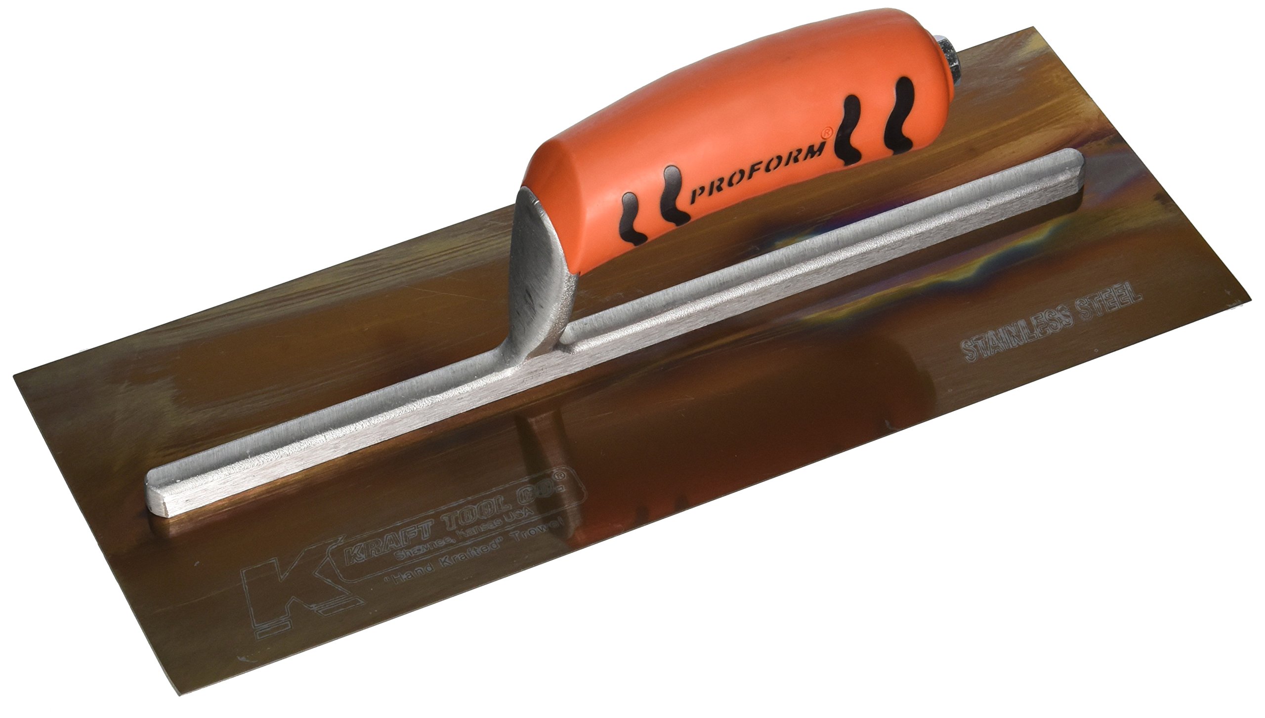 Kraft ToolPL460PF Golden Stainless Steel Plaster Trowel with ProForm Handle, 13 x 5-Inch,Multi
