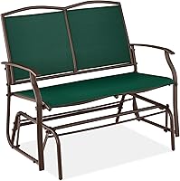 Vista 16 de Best Choice Products – Silla mecedora para 2 personas para patio al aire libre, banco para jardín, balancín de acero con tela Textilene, marco