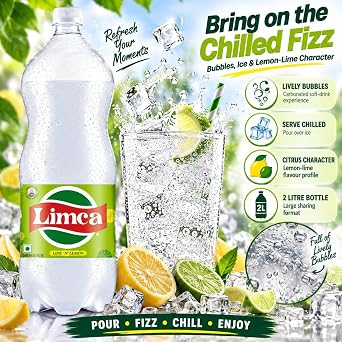 Limca Lemon Lime Soft Drink 2 Litre | Refreshing Carbonated Beverage | Family Pack Bottle (Pack of 1)