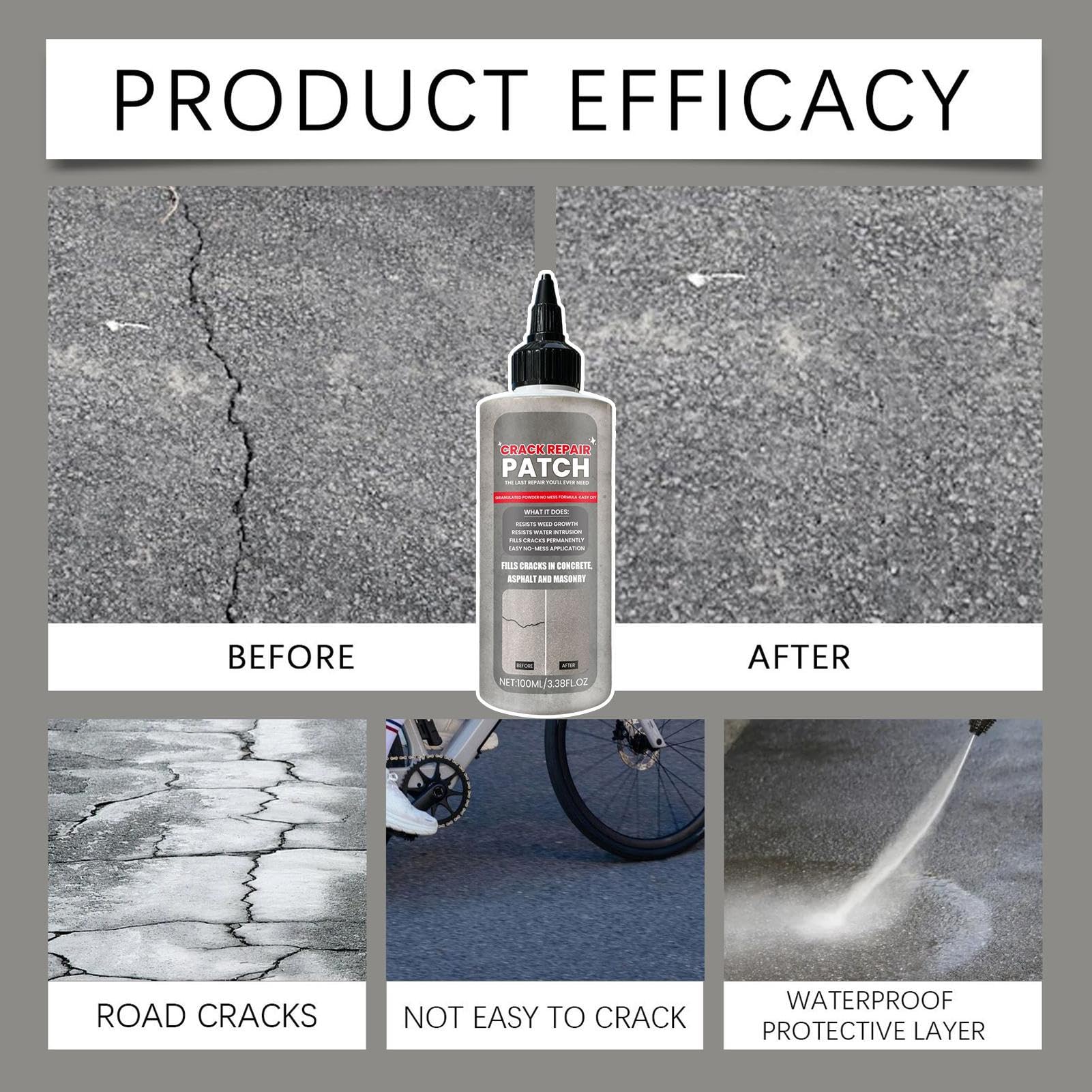 Sigillante per Calcestruzzo e Cemento - Riempitivo Liquido Impermeabile ad Asciugatura Rapida, Riparazione Crepe Grigio Calcestruzzo