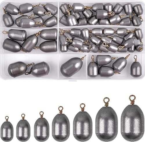 Fishing Weights Sinkers Kit sinker, 62pcs / 7sizes