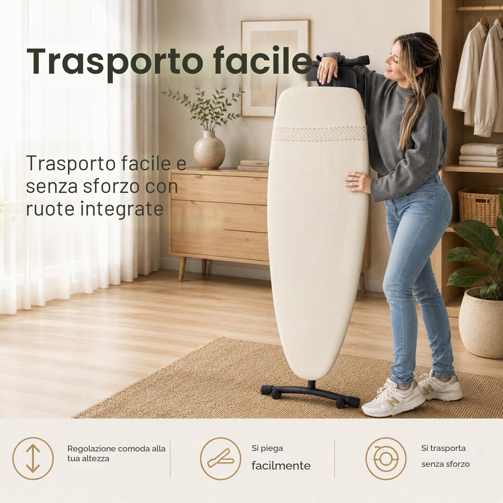 Asse da stiro professionale XXL StarBigVIP 130 x 47 cm – Uso intensivo, struttura rinforzata e stabile – Per ferro con caldaia