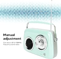 Zunate Retro Bluetooth Hangszóró Vintage Stílusú Hordozható Zöld 2