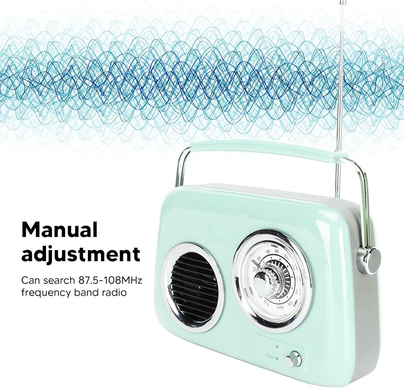 Zunate Retro Bluetooth Hangszóró Vintage Stílusú Hordozható Zöld