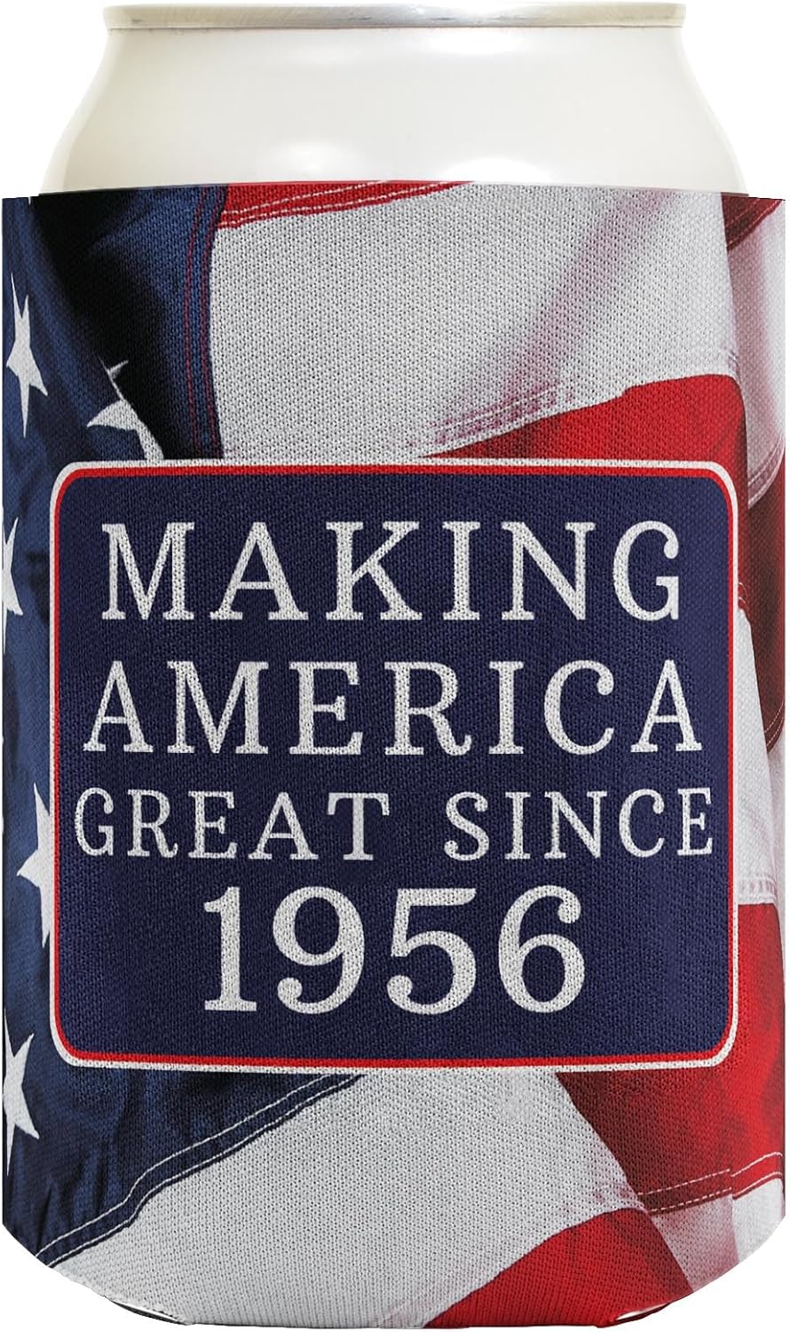 70th Birthday Presents Making America Great Since 1956 12-Pack Can Drink Thermocoolers