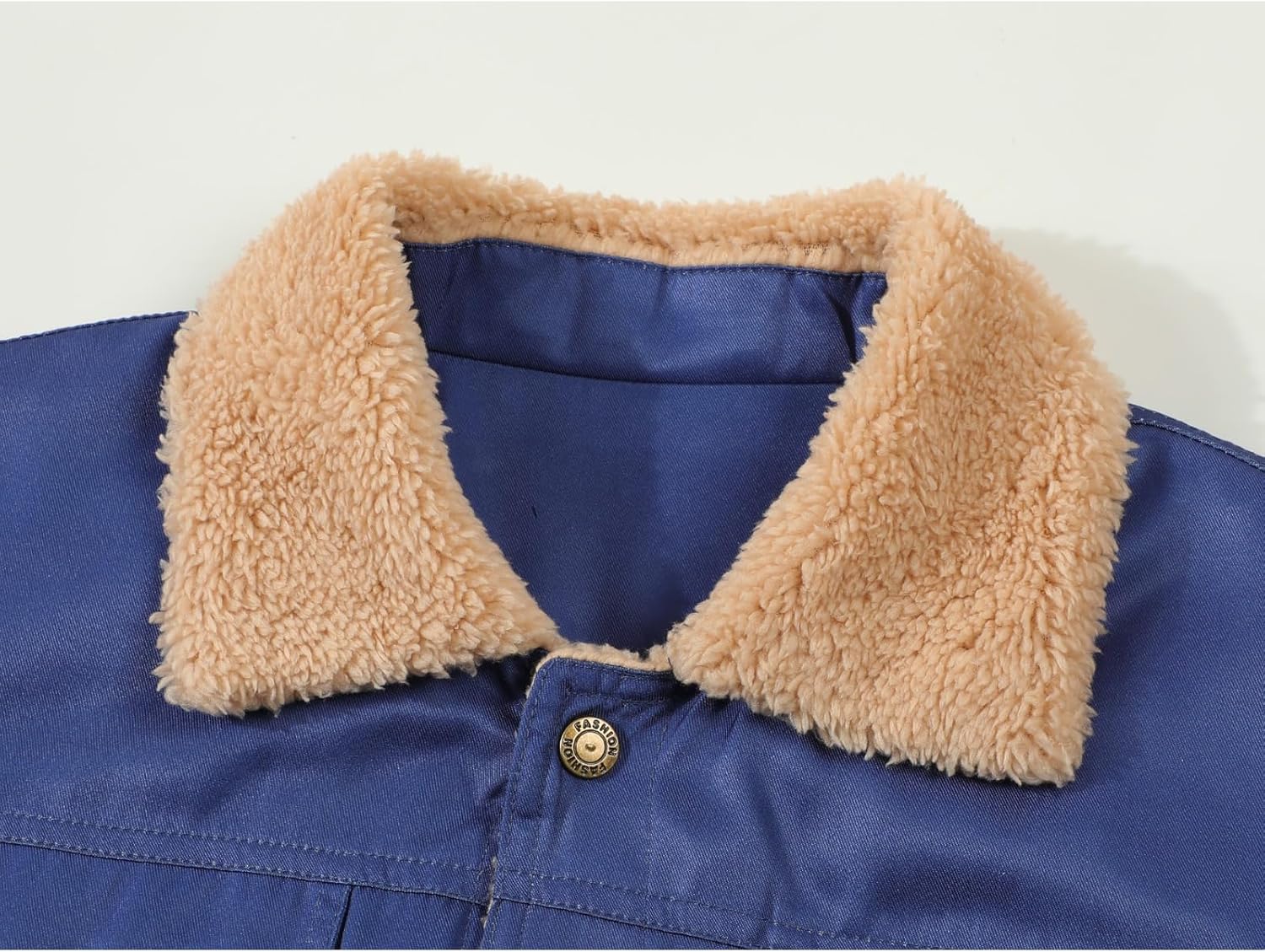 Mens Fleece Lined Cargo Jackets Winter Thick Warm Lapel Coats Retro Western Cowboy Jacket Casual Trucker Jackets