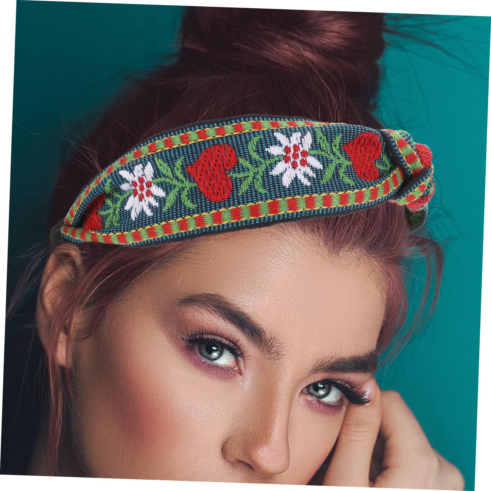 4 Pezzi Fasce per Stile Cerchietti Larghe con Ricami Boho Diverse Colorazioni per Donne e Ragazze per Cerimonie e