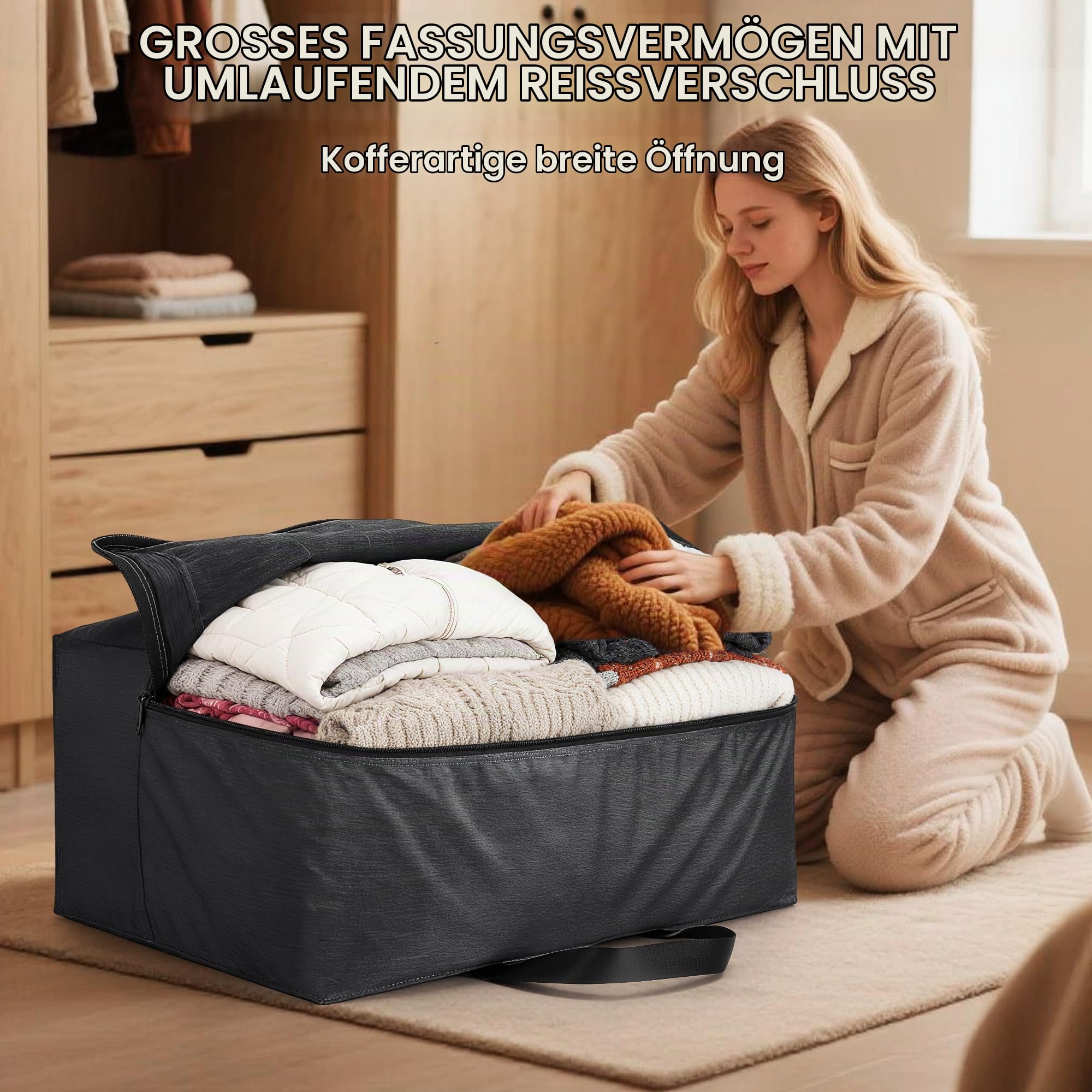 120L Reisetasche Groß, Wassserabweisend & Faltbare, Reisetasche Handgepäck für Reisen, Umzüge, Urlaub, Aufbewahrungstasche für Herren Damen