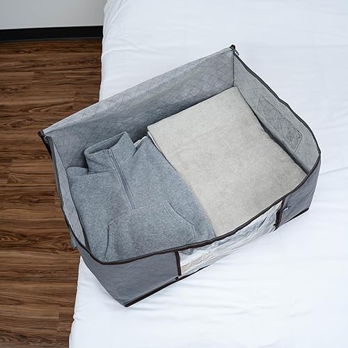 Miniatura 7 de VENO - Organizador de bolsas de almacenamiento extra grande con asa reforzada y plegable con cremallera resistente y tejido grueso para edredones