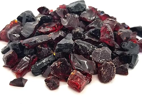 Miniatura 3 de Mezcla negra y roja multiusos de primera calidad y cristal de fuego de 2 libras de 14 a 12 pulgadas - para uso en características de fuego,