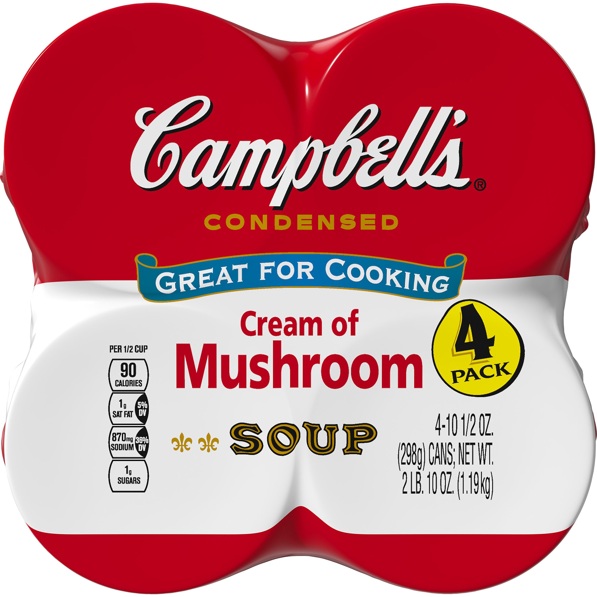 Campbell's Cream of Mushroom Condensed Soup 10.5 oz Pack of 4