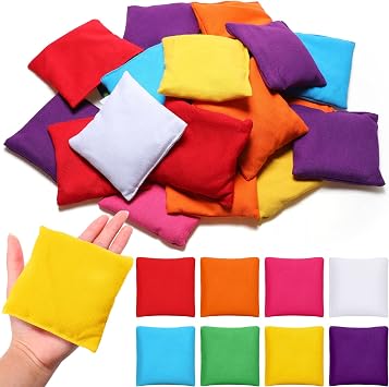 Sosation 32 Pack Small Bean Bags Toss, 3.94 x 3.94 Inch, Regular, Bright