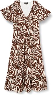 faina Sukienka damska – Zebraprint 19226444, brązowa biała, XL, br?zowy Bia?y, XL
