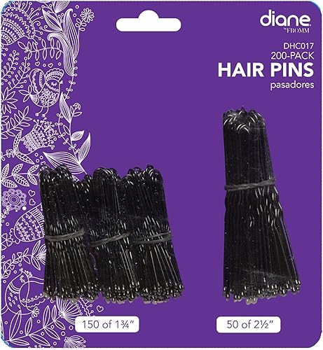 Diane DHC017 - Juego de 200 horquillas, color negro