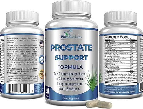 Miniatura 4 de Fórmula de apoyo para la próstata para hombres – Saw Palmetto, esterol vegetal, 33 hierbas, píldoras de control de la vejiga para reducir la micción