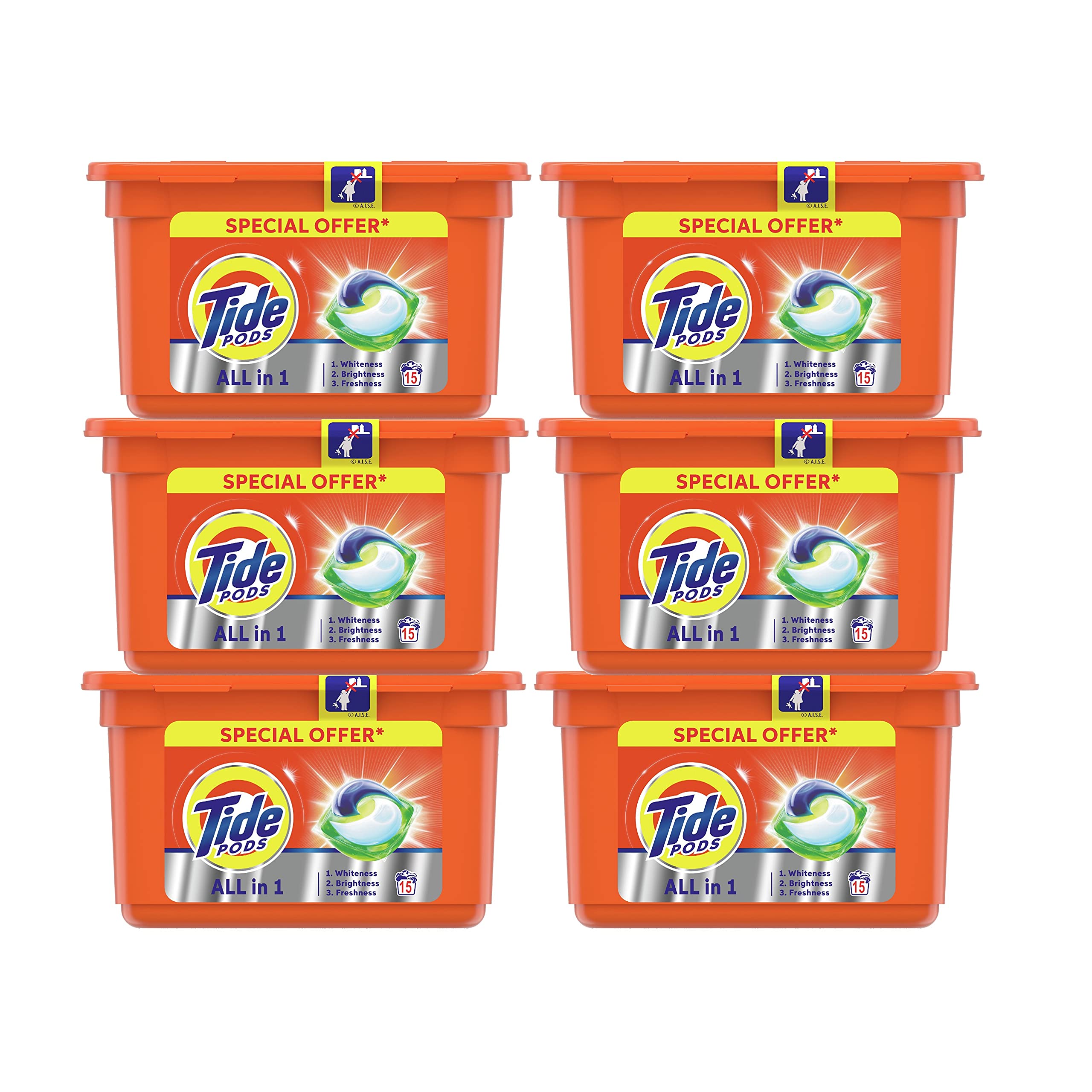 WOW All in 1 PODS Original Scent, 6 x 15 Count