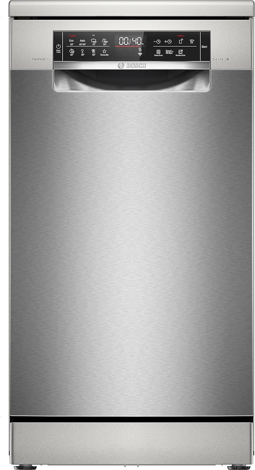Bosch Elettrodomestici, Serie 6, Lavastoviglie da libera installazione, 45 cm, color inox, SPS6ZMI29E [Classe di efficienza energetica C]
