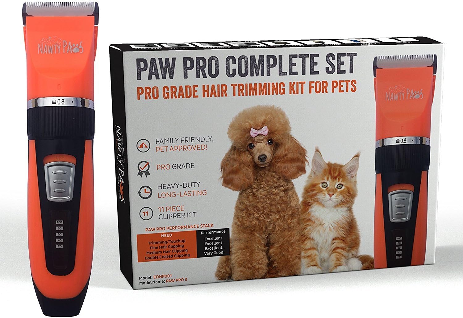 Pet Grooming Kit | Hair Clipper & Trimmer For Pets, Ideal For Dogs and Cats, Sleek Ergonomic Designed Device With Ceramic & Stainless Steel Blades, Cordless & Rechargeable, Best Gift