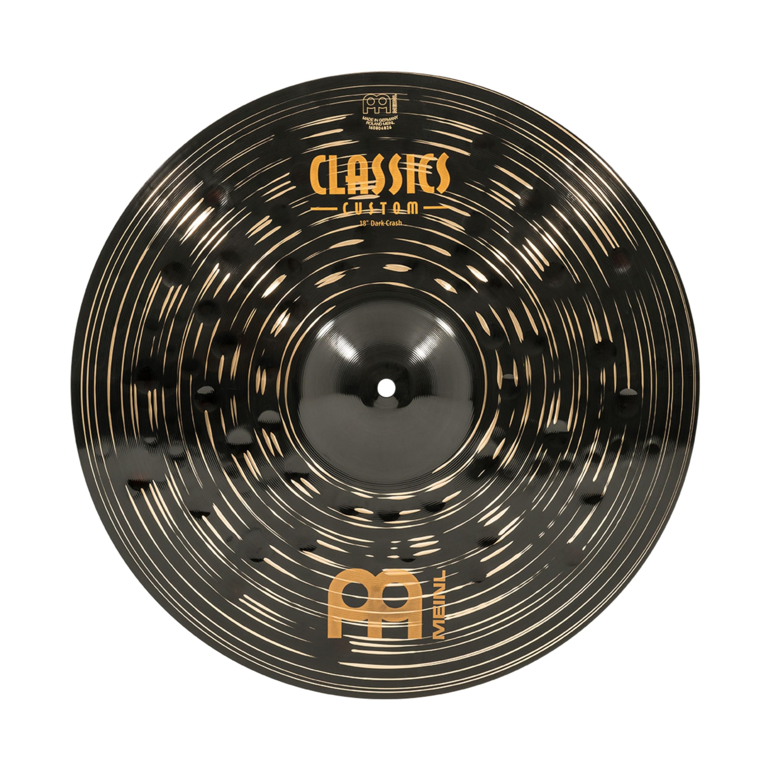 Meinl Cymbals Classics Custom Dark Crash Cymbal 18 inch (Video) for Drum Set (45,72cm) B12 Bronze, Dark Finish, Made in Germany (CC18DAC)