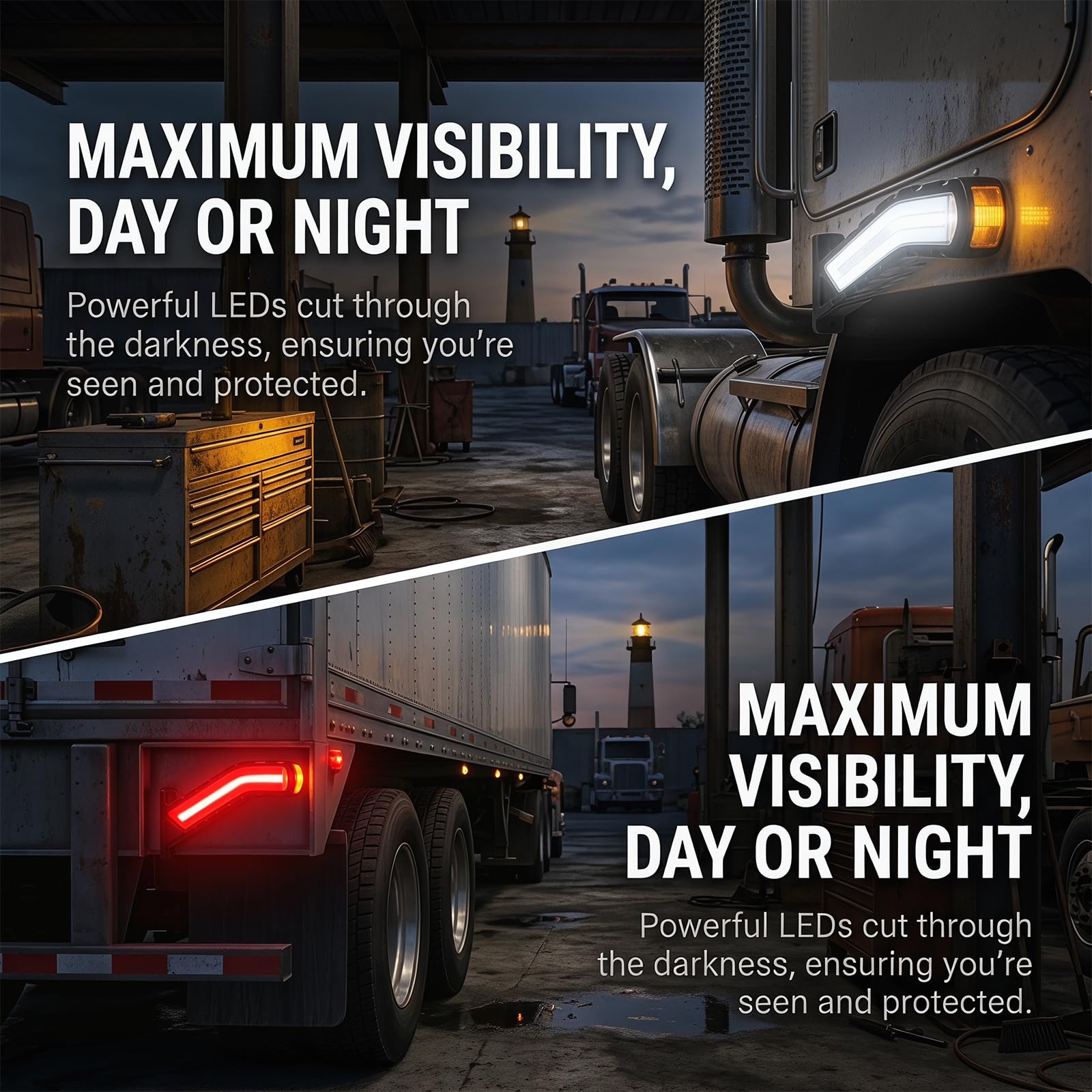 2 x LED Begrenzungsleuchten 12-24V, Seitenmarkierungsleuchten wasserdicht für LKW, PKW, Wohnwagen, Anhänger – Weiß/Rot