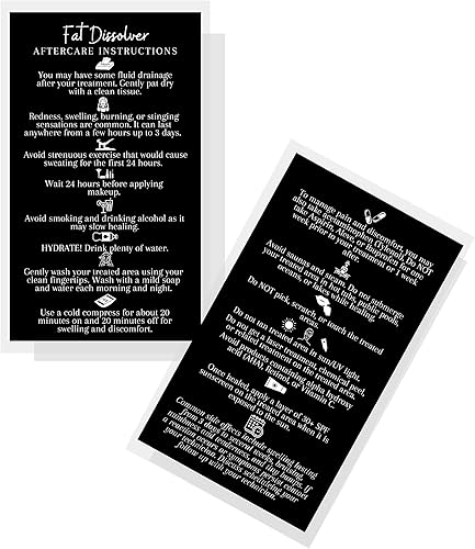 Boutique Marketing LLC Fat Dissolve Hyaluron Pen - Tarjeta de cuidado posterior para inyección | Paquete de 50 | Tamaño de tarjeta de visita impresa