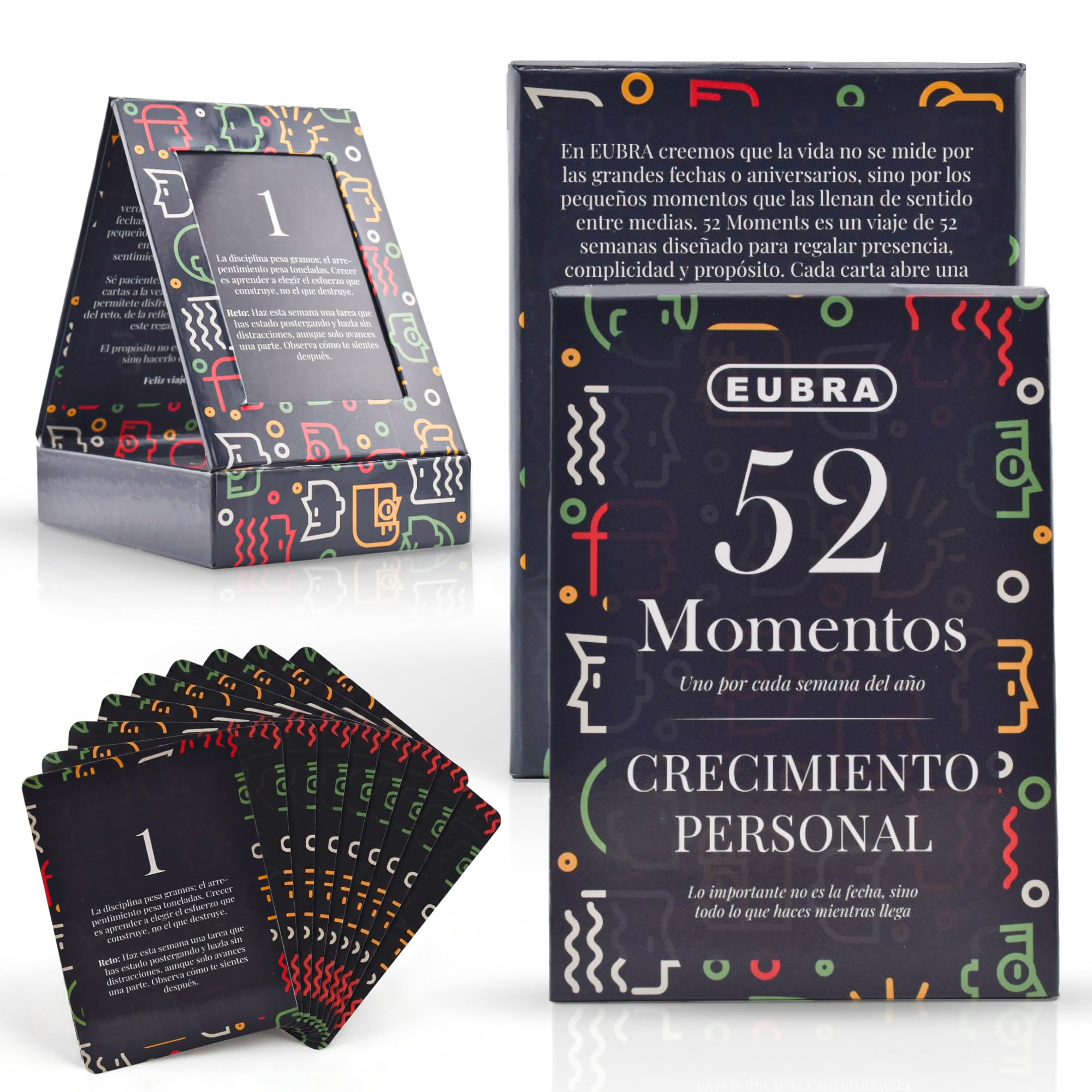 EUBRA 52 Momentos Pareja • Ritual Semanal 52 Tarjetas con Reflexiones y Retos • Caja Atril Decorativa • Regalo Original Aniversario Boda Matrimonio San Valentín Novios Hombre Mujer Amor Conexión — view 10