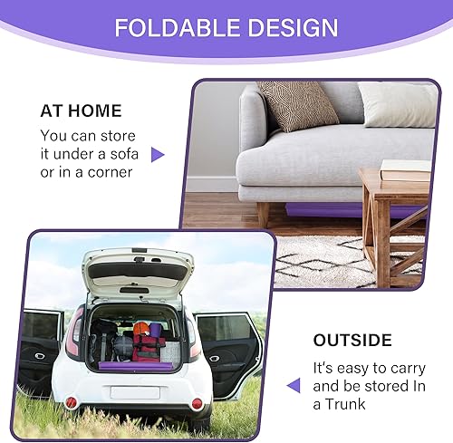 Miniatura 4 de 6FT9FT Balance Beam Folding Gymnastics Beam Extra Firm Foam Anti-Slip Bottom Equipment for Floor Home Training, Kids, Adults