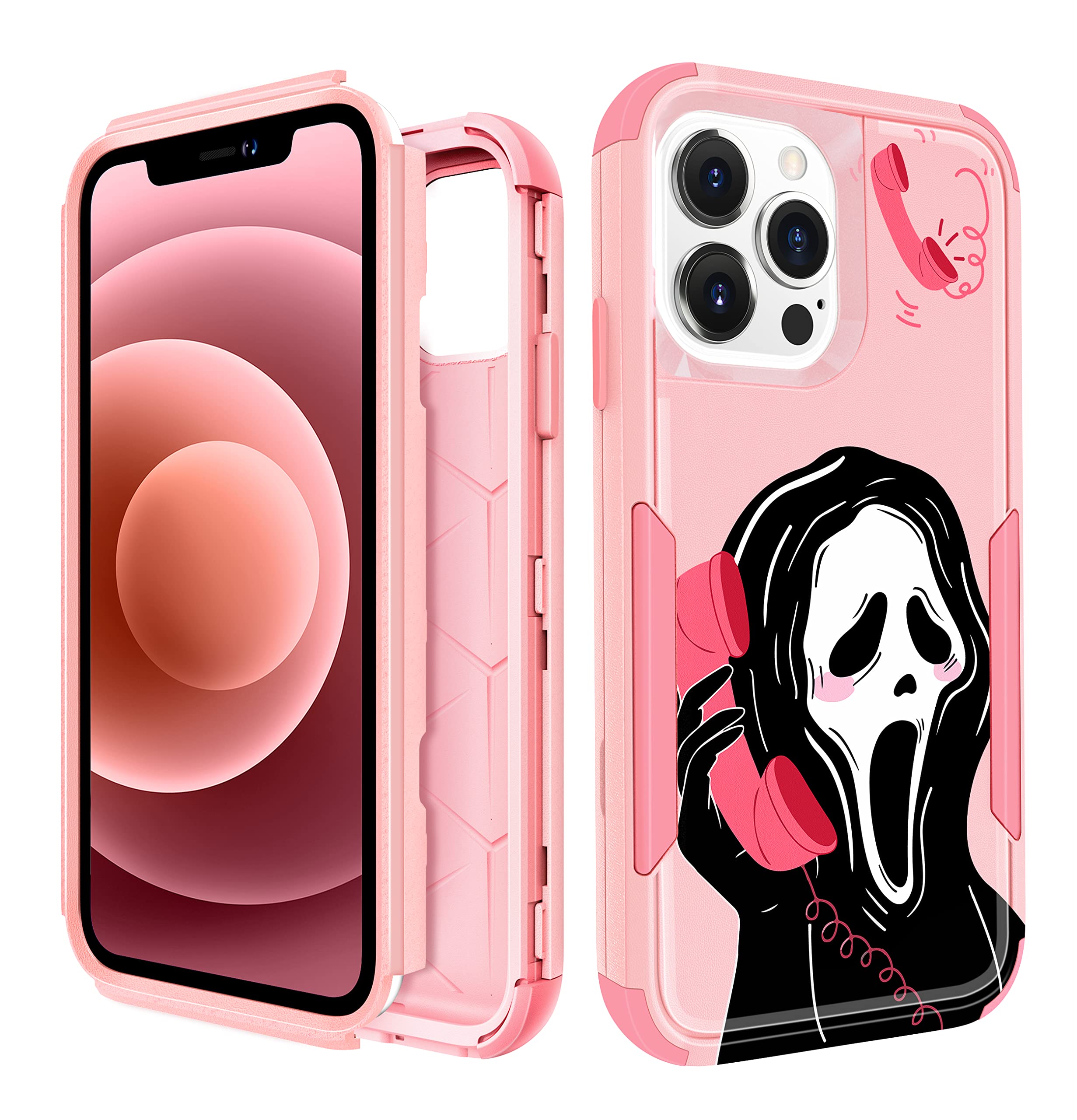Oqplog for iPhone 14 Pro Max 6.7” Heavy Duty Phone Case for Girls Kids Women Boys Cute Skull Skeleton Fun Funny Ghost Hard Triple Layers Cover Full Body Rugged Military Grade Cases for Apple 14 promax
