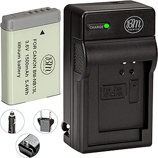 BM Premium NB-13L Battery and Battery Charger for Canon PowerShot SX740 HS, G1 X Mark III, G5 X, G5 X Mark II, G7 X, G7 X Mark II, G7 X Mark III, G9 X, G9 X Mark II, SX620 HS, SX720 HS Digital Cameras