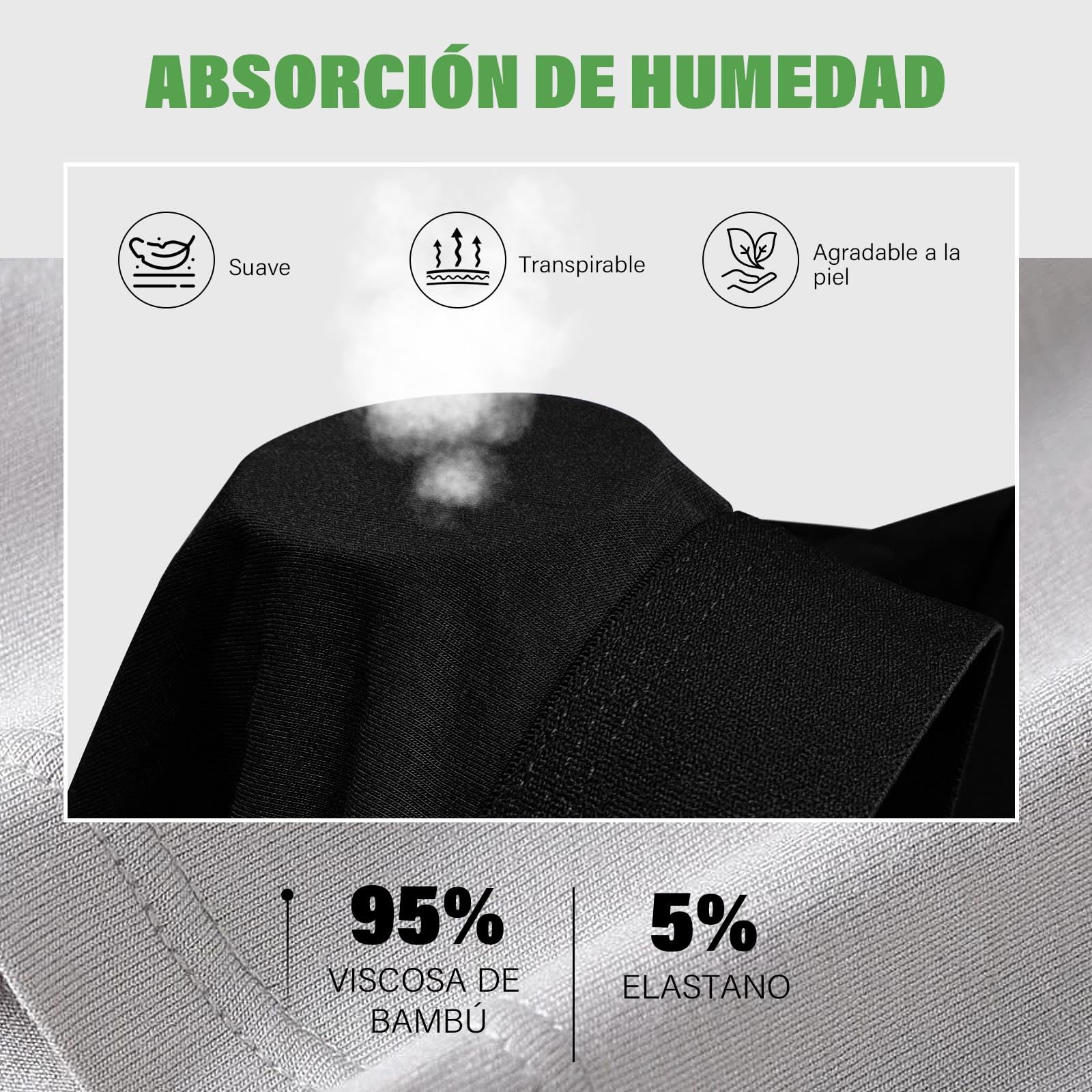 ZAKASA Calzoncillos Hombre Bóxer Bambu: Bóxer Ajustado Largos Hombres Ropa Interior Transpirable Cómoda Elásticos Sin Etiqueta para Oficina Dormir Uso Diario Pack de 6