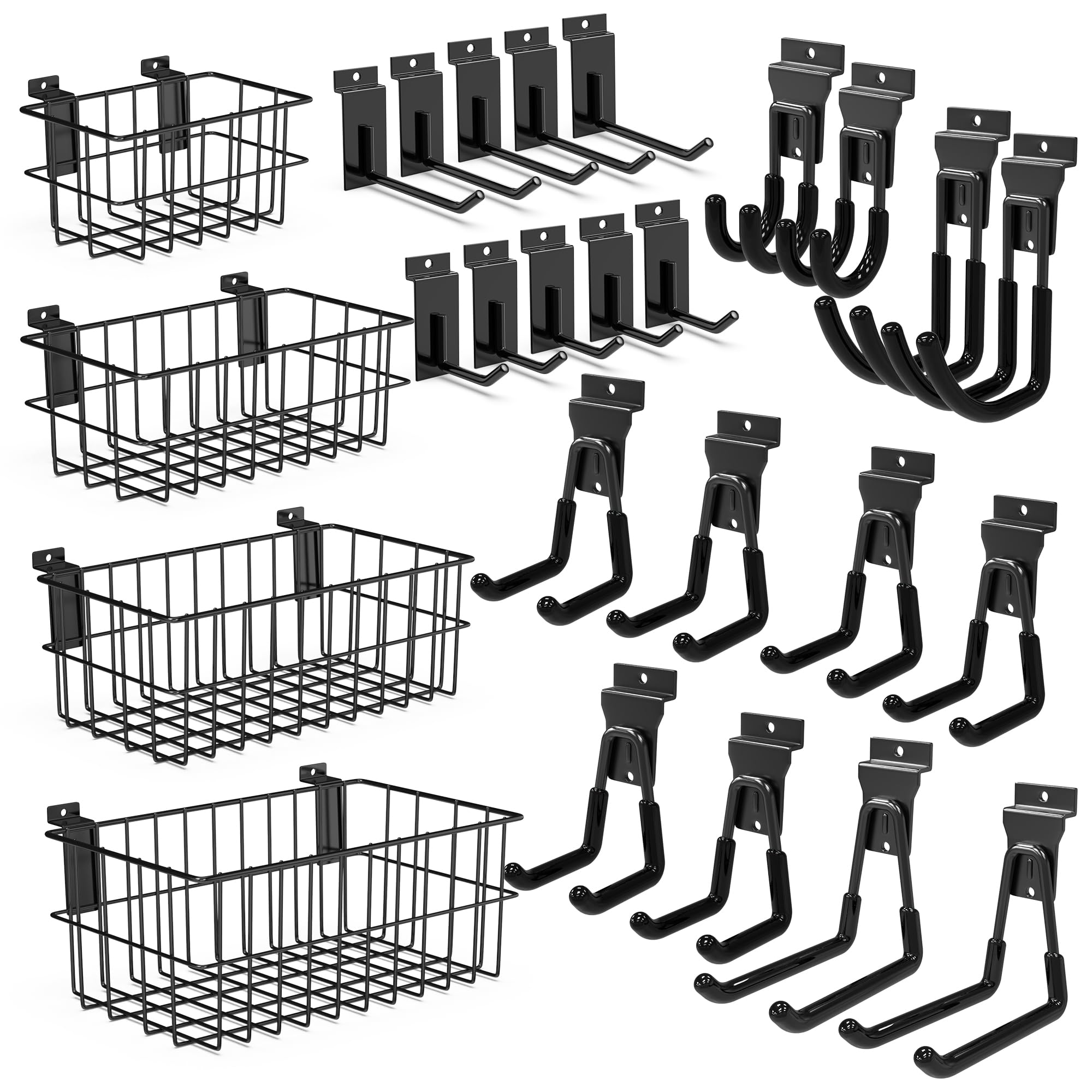 Laofeei20Stück Wandhaken Garage Haken Schwerlast Doppelhaken Multi Größe Garage Storage Hooks für Leiter Garten Fahrrad Geräte