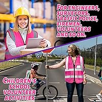 Vista 5 de EBOOT 20 Pcs Vests High Visibility Reflective Vest Safety Neon Bright Work Construction Vest with Pockets Reflective Strips