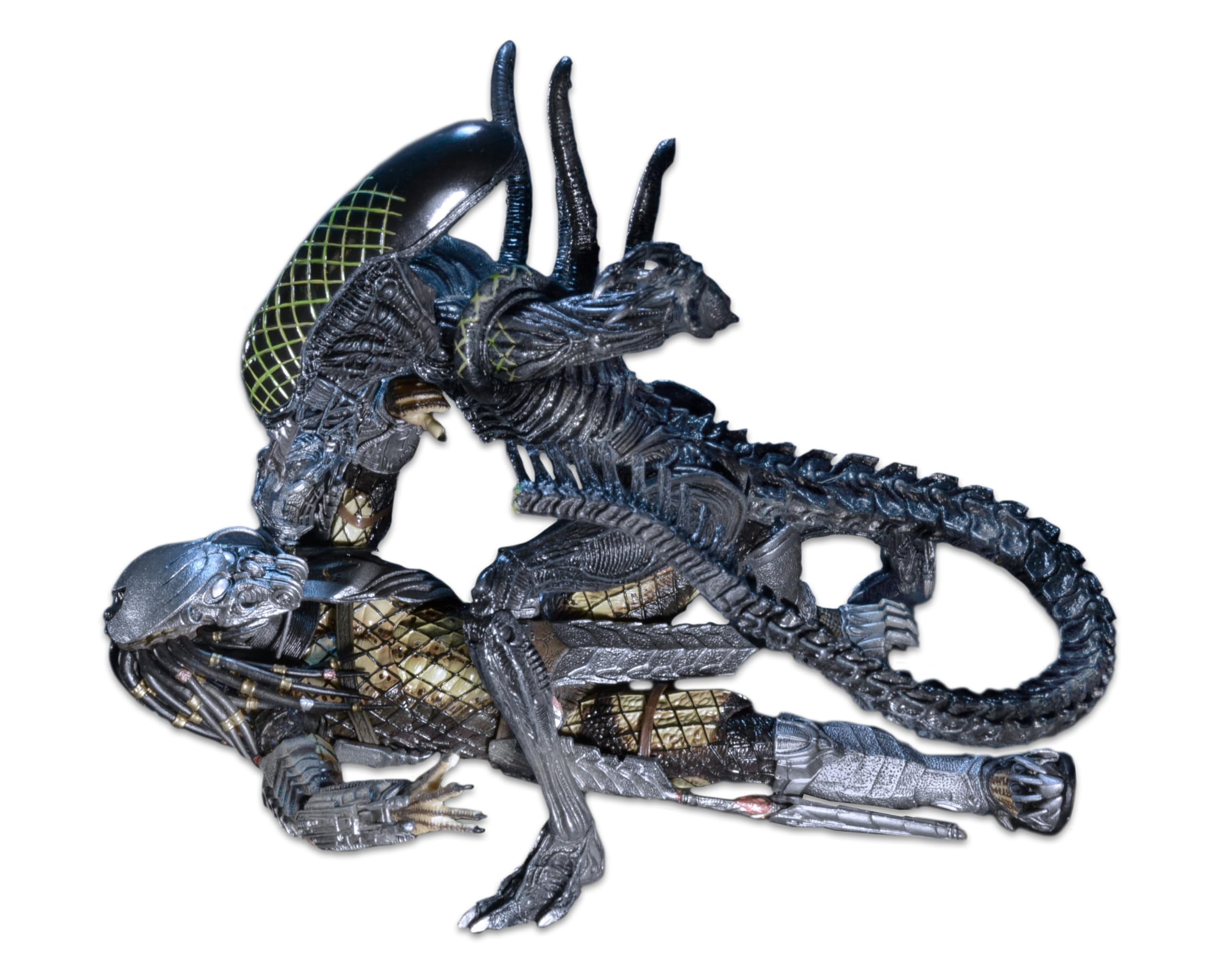 NECA Aliens vs. Predator AvP Celtic Predator & Battle Damaged Grid