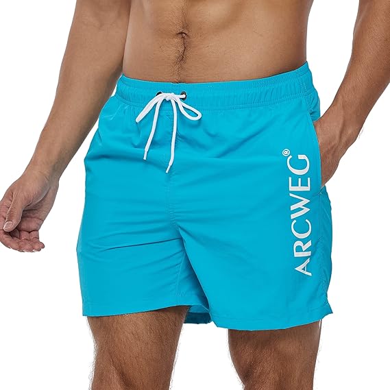 Amazon サーフパンツ 水着 メンズ 海パン Arcweg スイムパンツ ボーダー ラッシュガード 水陸両用 大きいサイズ ブルー 3xl 水着 通販