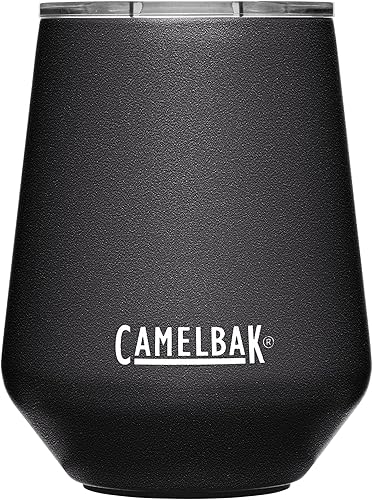 CamelBak Horizon Vaso de vino de 12 onzas, acero inoxidable aislado, tapa trimodo, color negro
