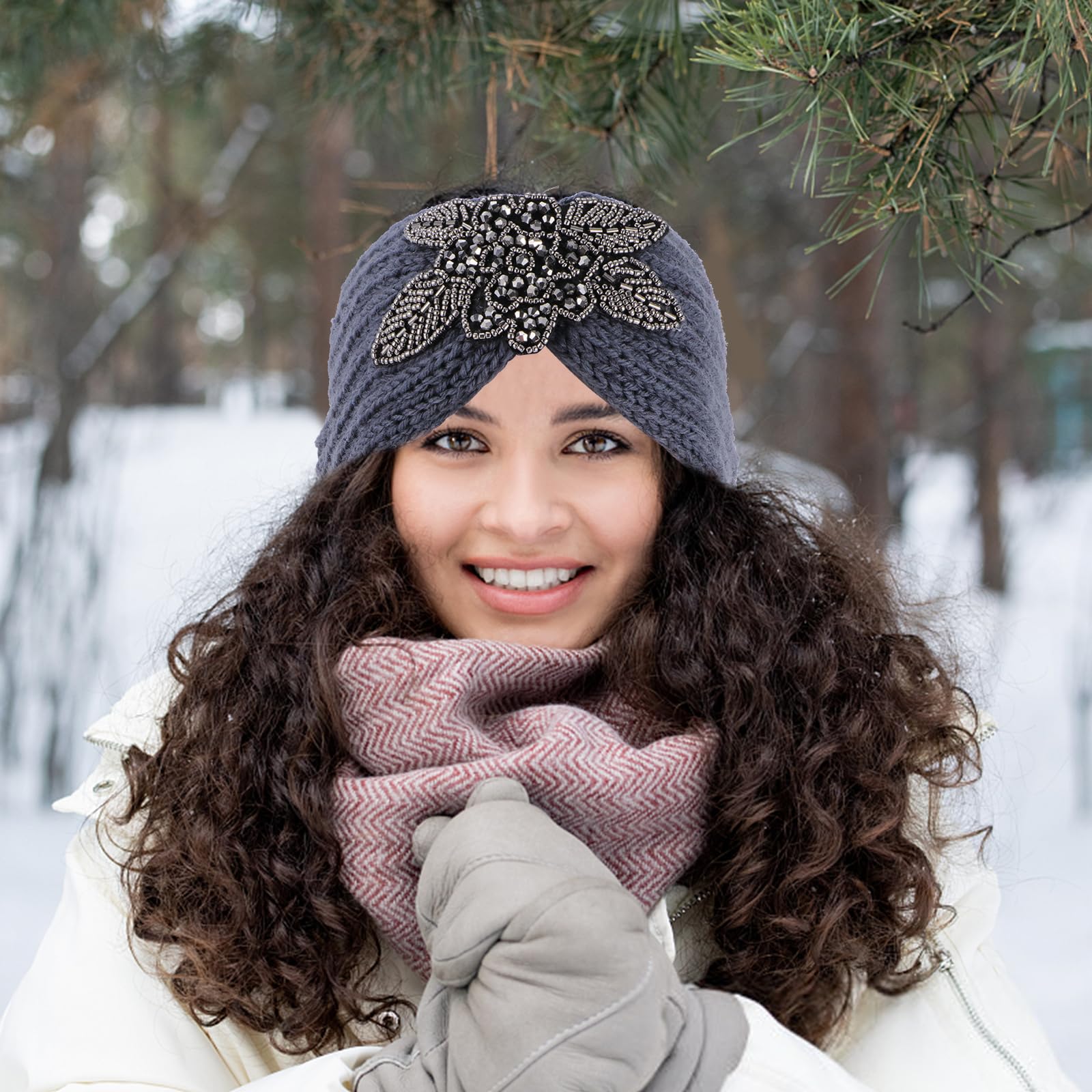 Amazon.com : Beavorty 4 Pcs Knitted Warm Headbands for Women  display picture 2