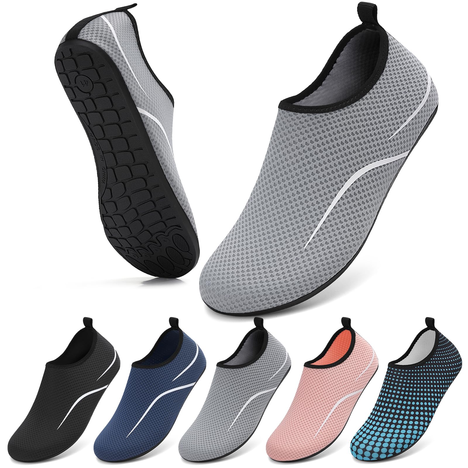 VOLHAL Wasserschuhe Herren Badeschuhe Damen Strandschuhe Schwimmschuhe Surfschuhe Aquaschuhe Breathable Schnelltrockend Schuhe Beach Pool Surfen Unisex