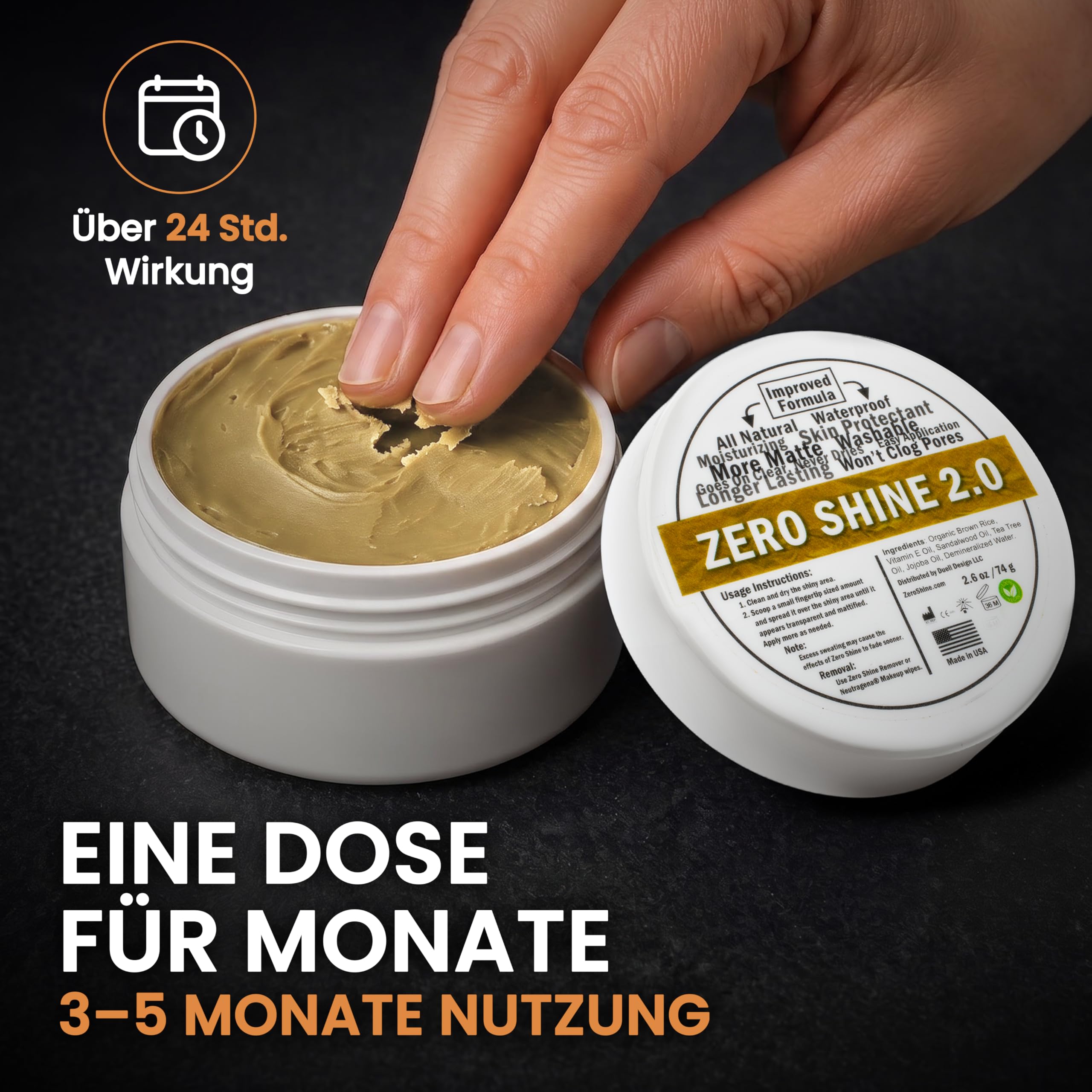2.0 | Glatzenpflege matt | Anti-Shine | Pflegende Glatzencreme | Kopfhaut Pflege mattierend | Feuchtigkeitsspendend | Ideal bei Haarpigmentierung (SMP) | 74g