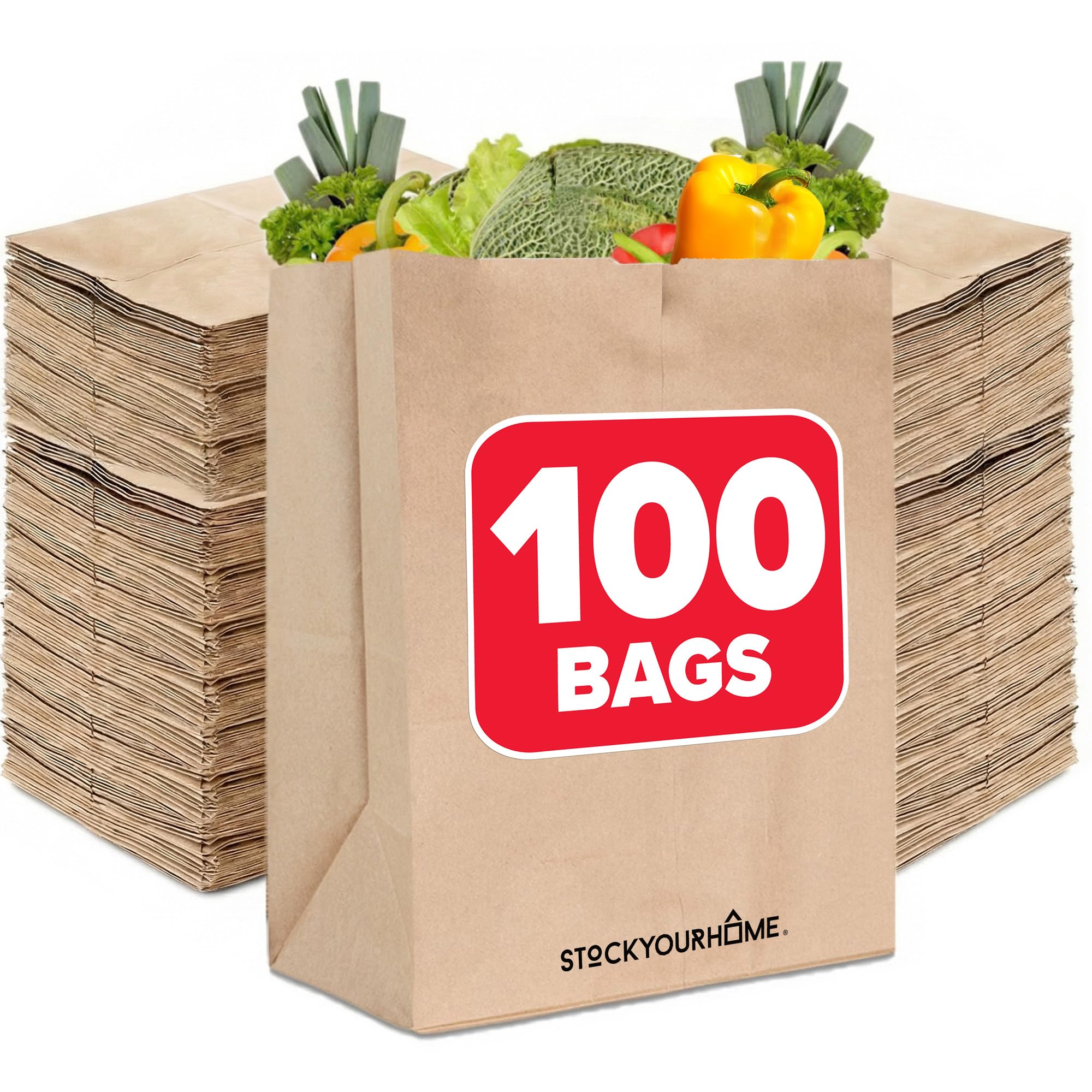 Stock Your Home 70 lb / 100 / Brown Bags