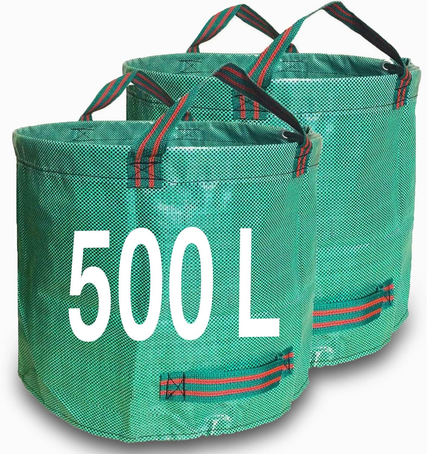 Singwow Garden Waste Bags 500L x 2 Heavy Duty Bin Bags, Reusable Garden Sacks with Handles, Ideal for Collecting Yard Waste, Plant waste grass and Leaves (500L)