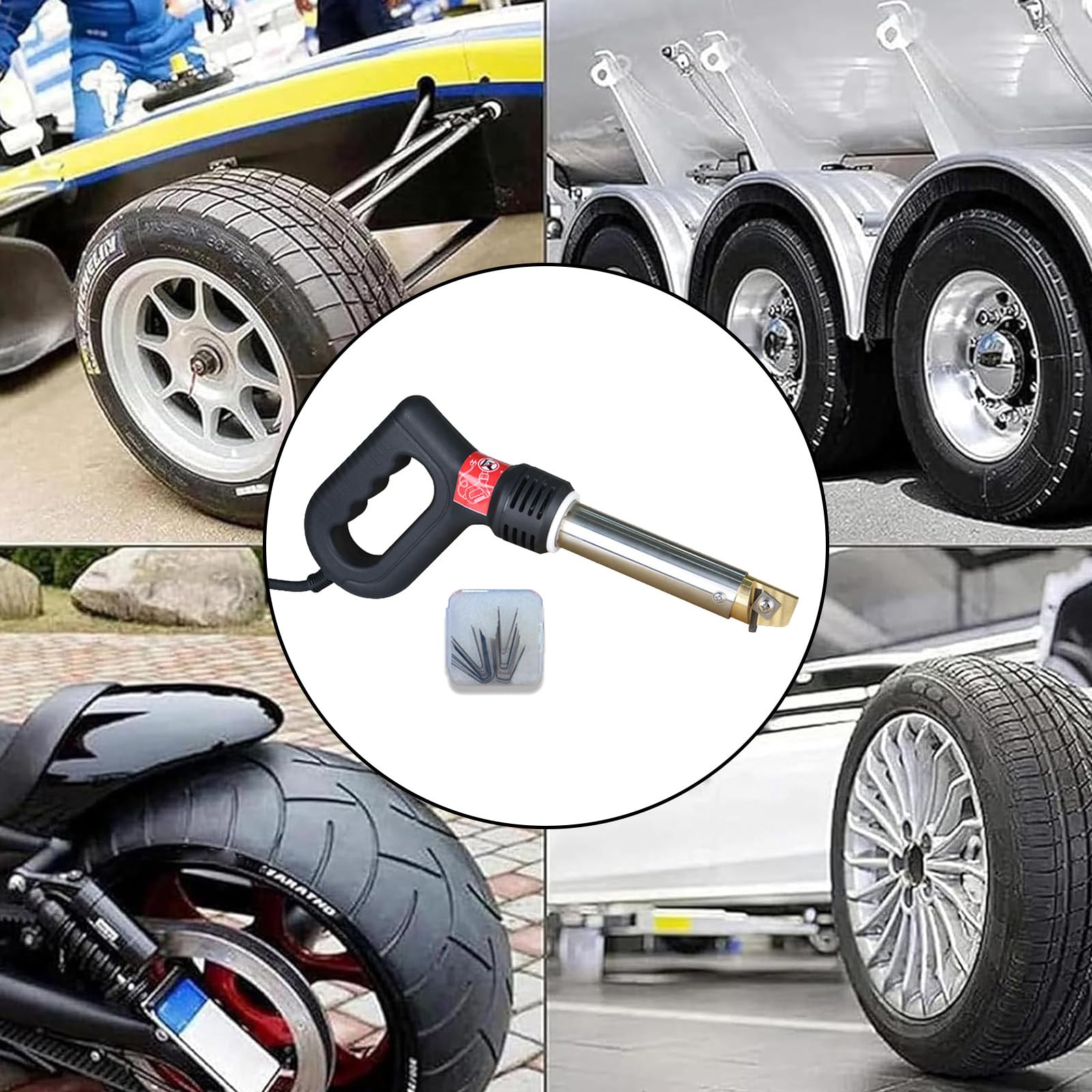 Herramienta eléctrica para ranurar neumáticos de Motocicleta, máquina portátil de 300 W con 10 Cuchillas para neumáticos de Furgonetas y Camiones, ranuradora de neumáticos