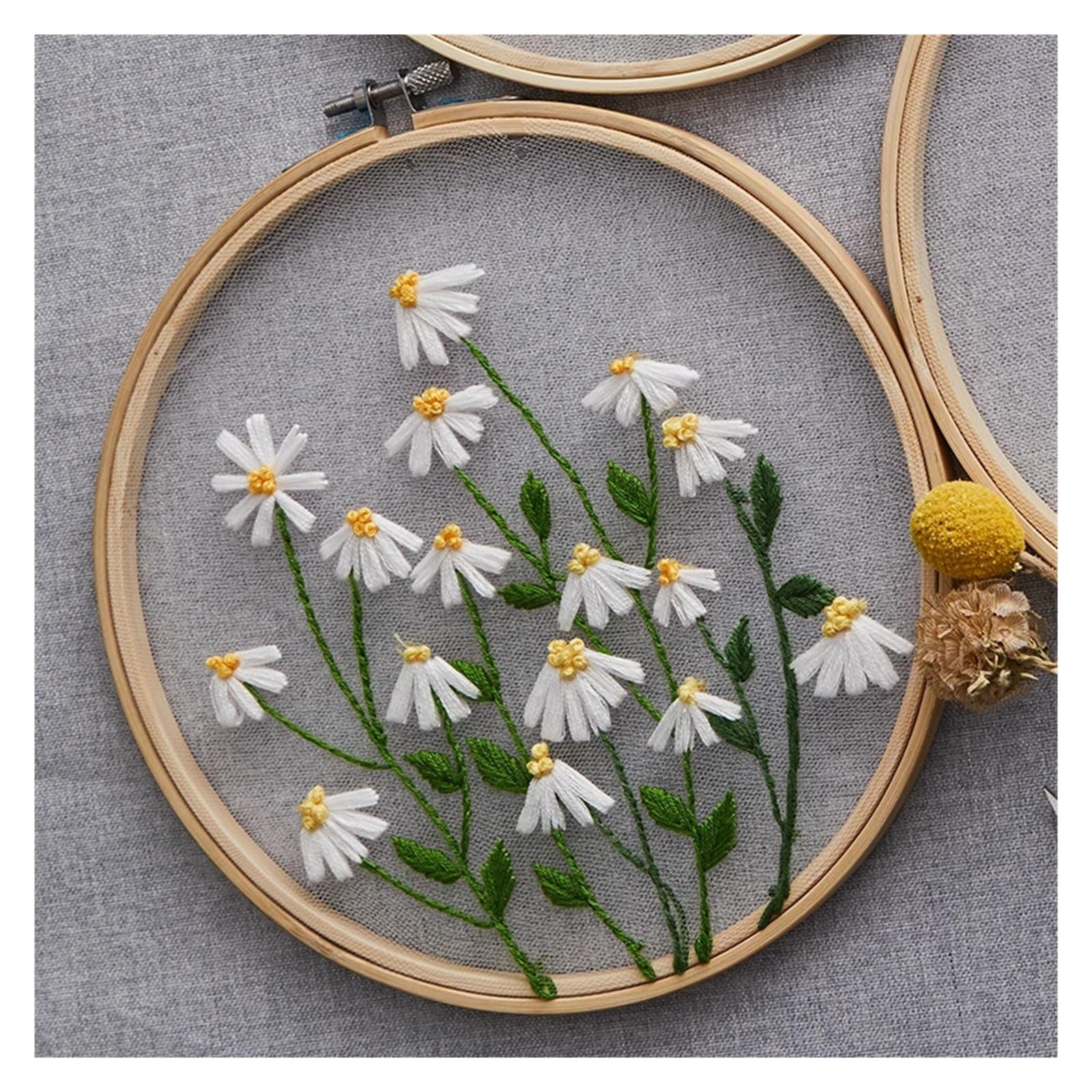 LKLNKVL embroidery, Embroidery Kit， DIY Flowers Plants Pattern Needlework Tools(Color 12)