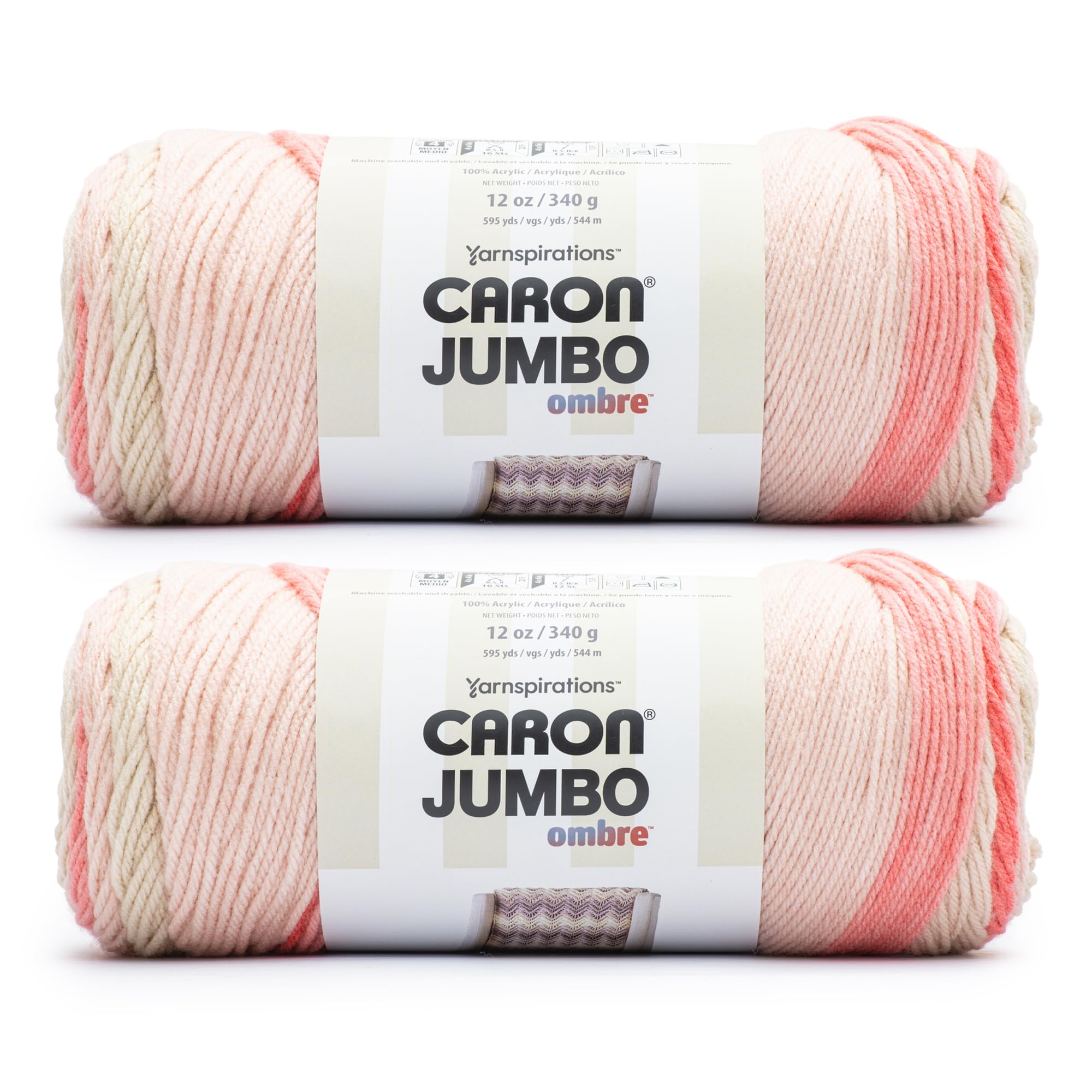 Amazon.com: Caron Jumbo Ombre Blossom Yarn - 2 Pack of 12oz/340g