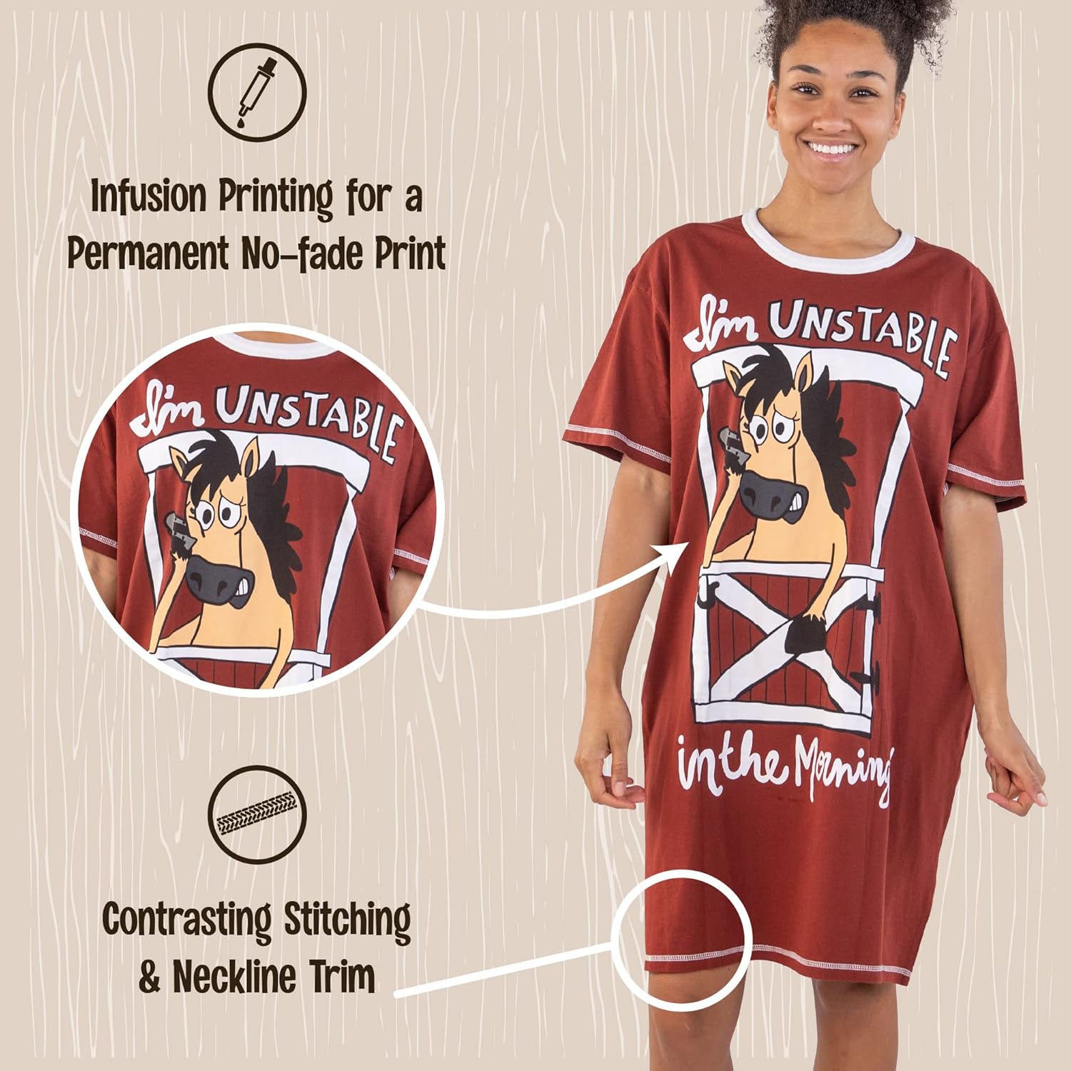 Lazy One Nightshirts for Women, Cute Nightgown for Women, Animal Designs - Image 5