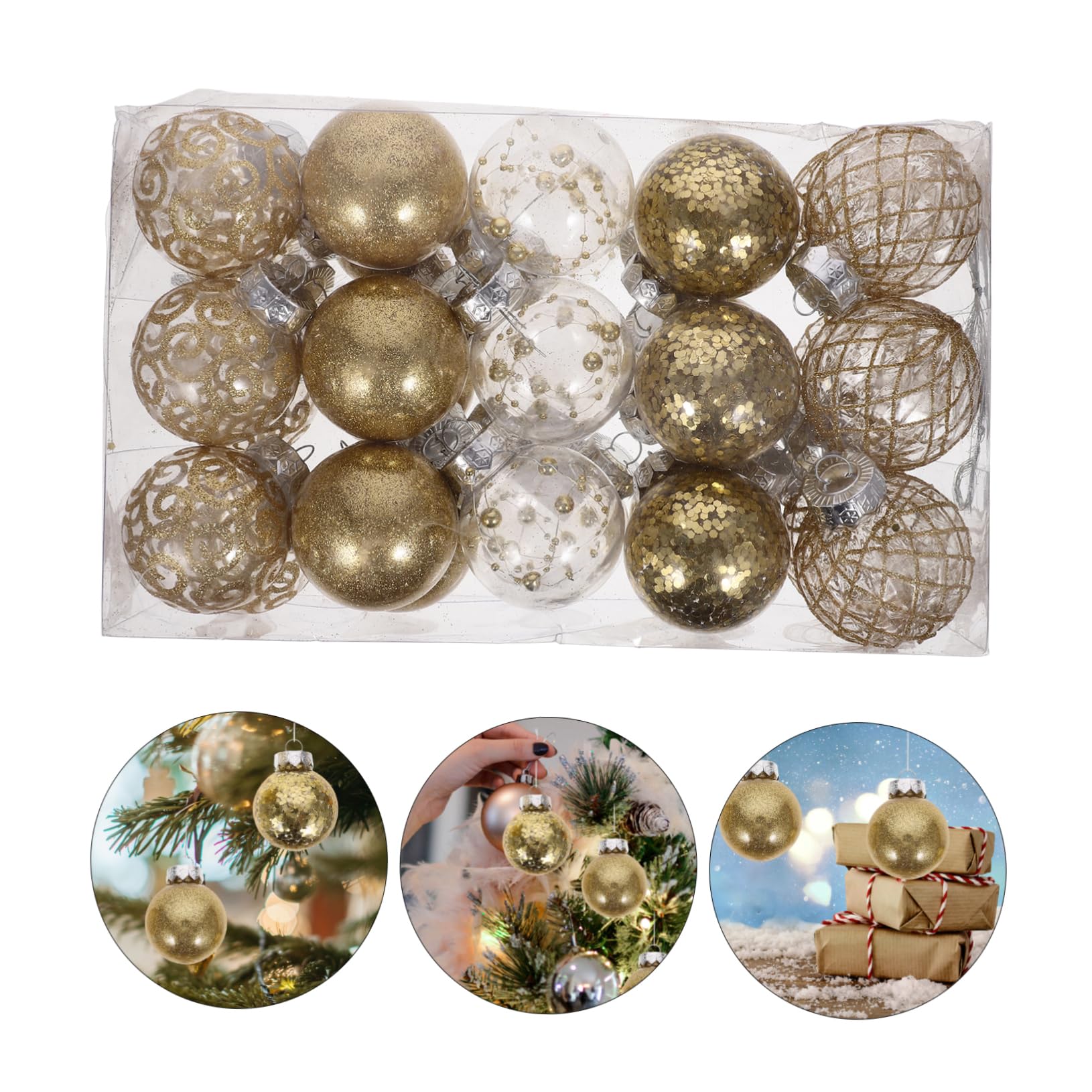 Garneck 30stücke Weihnachtsbaumkugeln zum Aufhängen Christbaumkugeln aus Robustem Material Dekokugeln für Weihnachtsdeko Anhänger für Christbaum Weihnachtskugeln für Zuhause und Büro